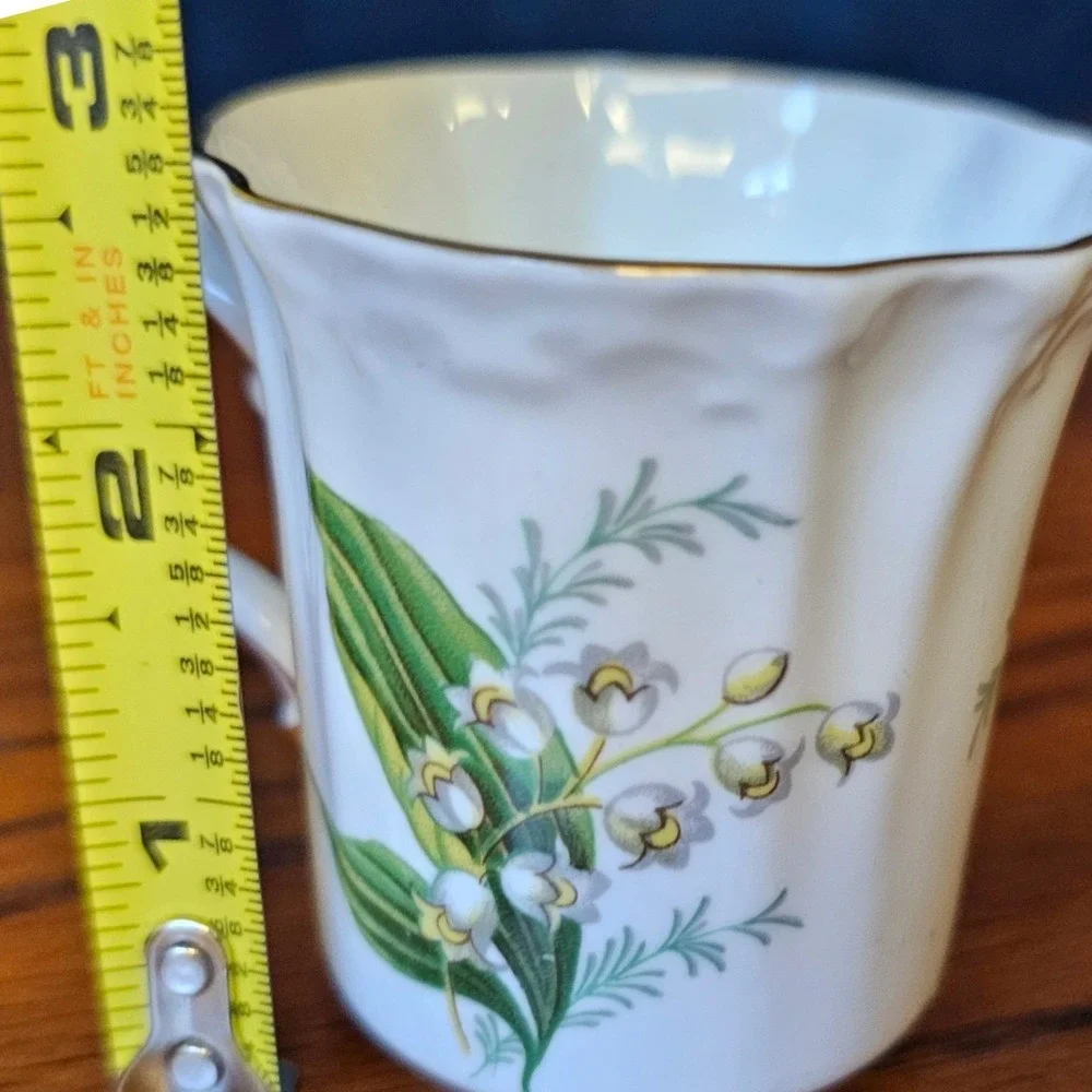 Hammersley Lily of the Valley Bone China Demitasse Cup Gold Trim Made in England